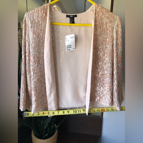 H&M Pink Sequins Cardigan - NWT - Picture 3 of 11